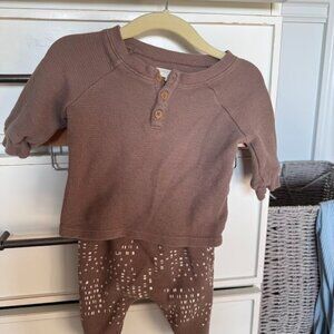 Grayson Collective Brown Knit Matching Set 0-3M